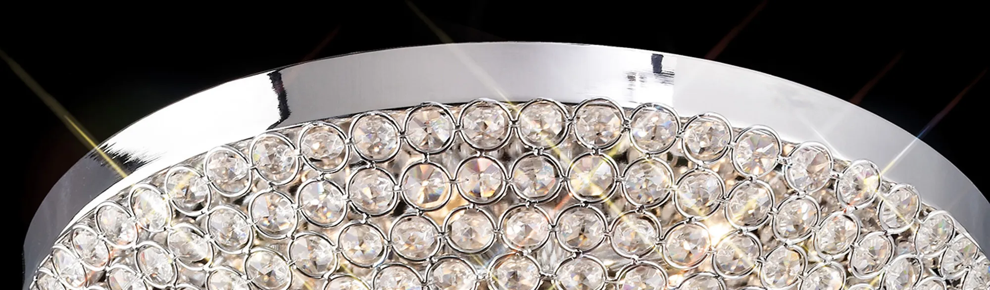 Ava Crystal  Flush Ceiling 4 Light Polished Chrome IL30187  Diyas Ava Polished Chrome